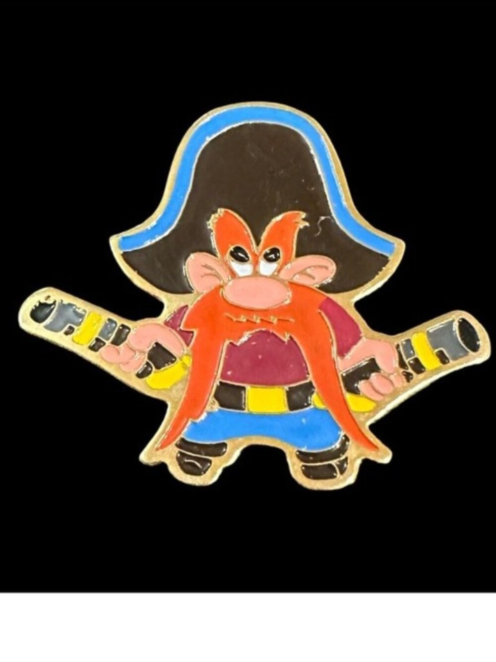 Vintage Yosemite Sam Metal Lapel Pin Looney Tunes Character Brooch